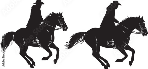 Horse Racing Silhouettes Vector Bundle