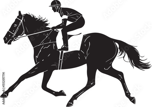 Horse Racing Silhouettes Vector Bundle
