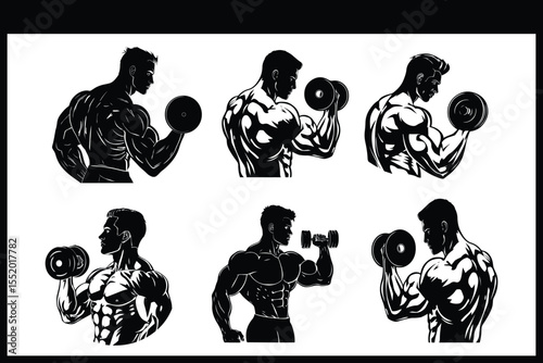 Muscular Bodybuilders with Weights vector bundle