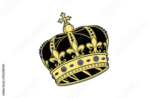 golden crown isolated on white background,gorgeious