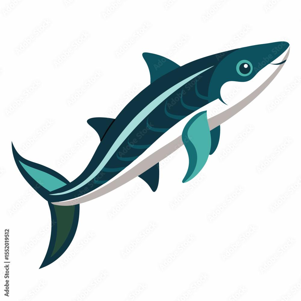 Fototapeta premium Minimalist Knifefish Graphic on White Background