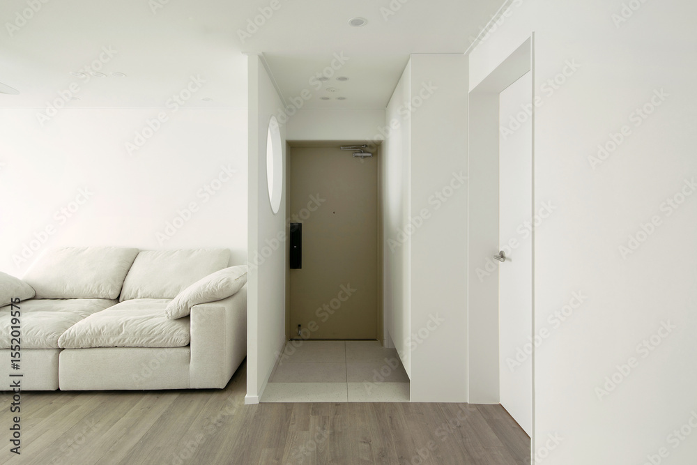 Fototapeta premium This house has a warm feel with its beige front door