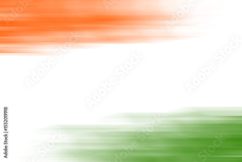 Indian flag colours with rough brush strokes, silhouette illustration isolated isolated transparent background
