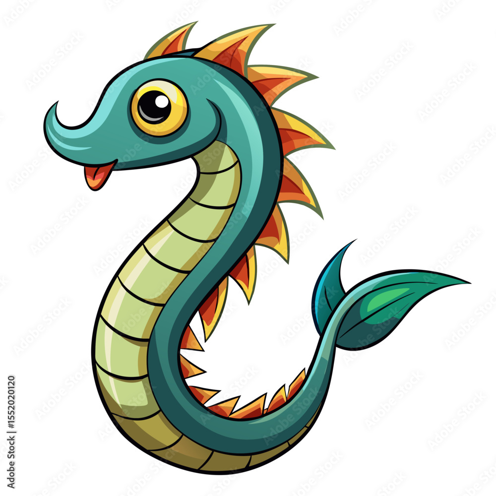 Obraz premium Minimalist Pipefish Graphic on White Background