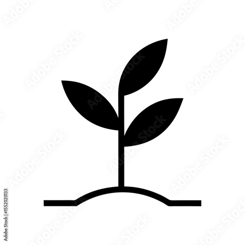 Minimalist seedling plant icon logo with white background for eco farming branding