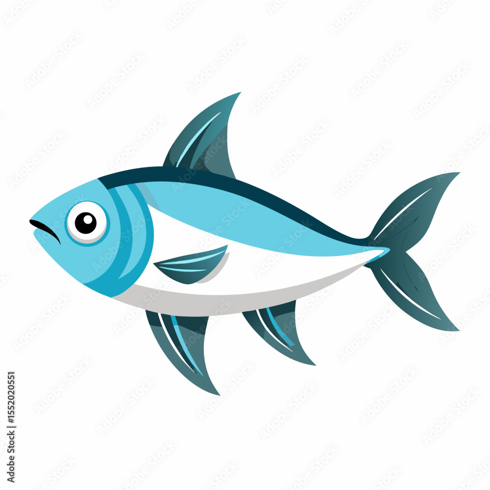 Obraz premium Clean Shad Fish Vector Illustration