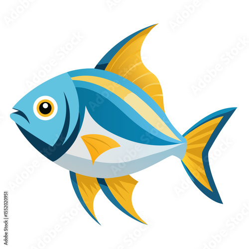 Isolated Tetra Fish Clipart | Clean Vector Drawing