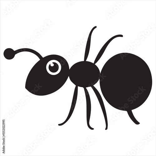 Silhouette Style Vector Minimal Ant Logo Design – Clean, Simple, Modern Insect Icon Perfect for Pest Control, Branding, and Creative Projects
