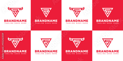 Letters SA AS SG GS Bull Triangle Logo, symbolizing strength, ambition, and stability