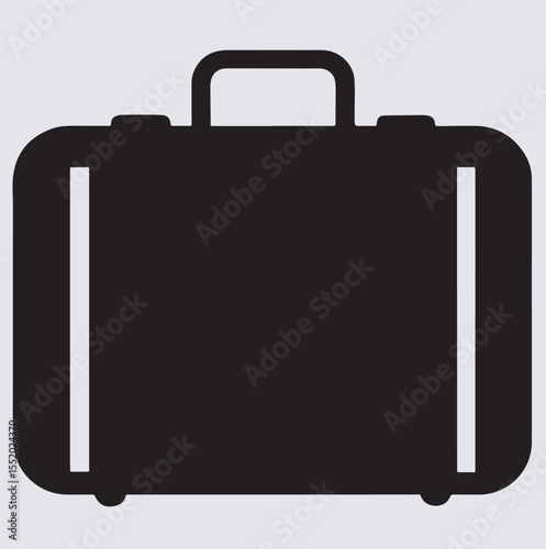 suitcase icon silhouette vector art illustration, black suitcase isolated on white