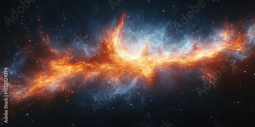 Cosmic phenomenon displaying vibrant colors in the deep space galaxy