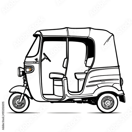 A illustration of a CNG autorickshaw