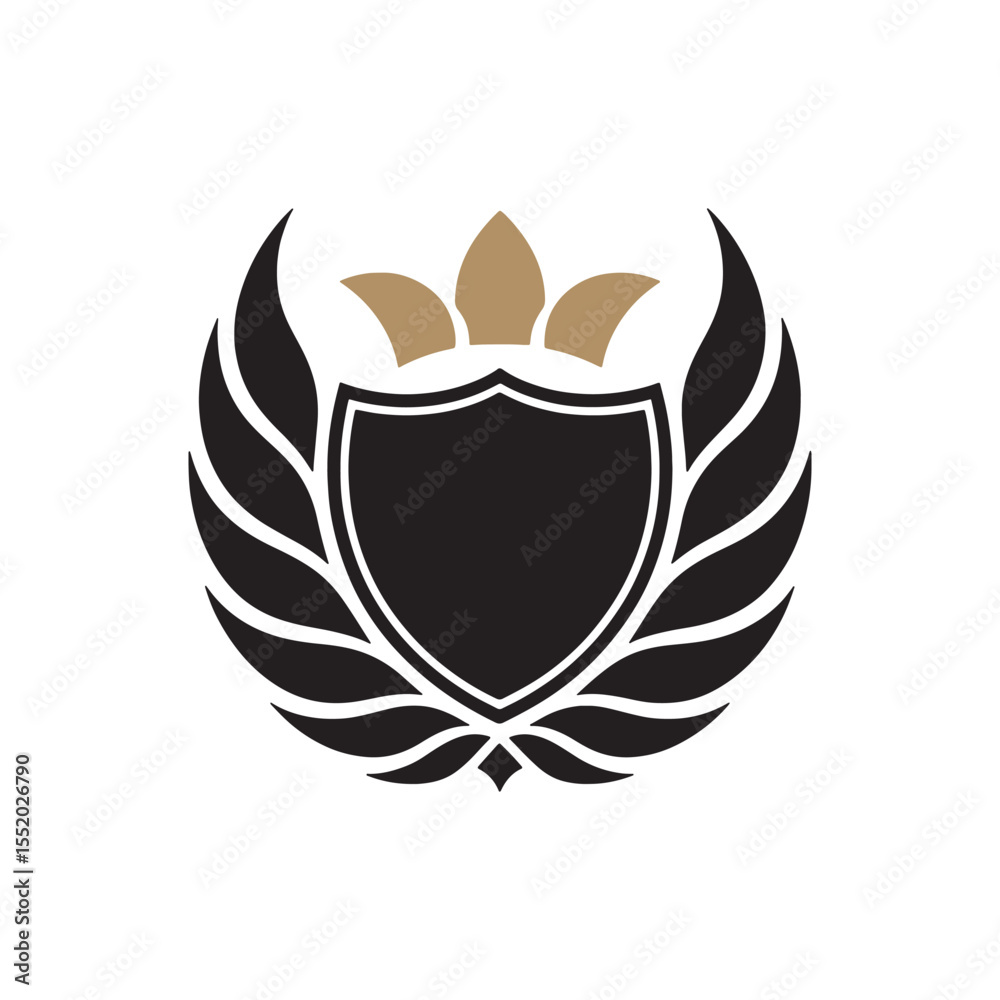 Obraz premium Unique crest crown logo Modern and minimalist vector and abstract logo