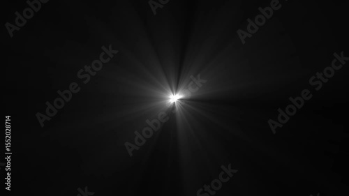 Radiant light bursting forth from a central point in a seamless black and white abstract display