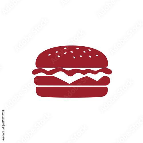 A juicy grilled beef hamburger with cheese, lettuce, and tomato on a sesame bun, isolated on a white background, perfect for fast food and snack concepts