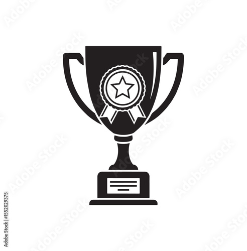 Champion Trophy Icon Achievement Victory Award Success Symbol isolated 