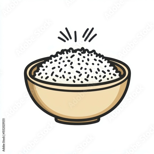 Bowl filled with fluffy white rice ready for serving at a family meal gathering