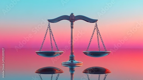 abstract concept of fairness with mirrored shapes – balanced composition representing justice and equality. scales of justice