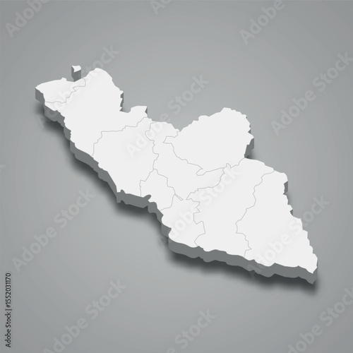 Nakhchivan 3d isometric map is a economic region of Azerbaijan