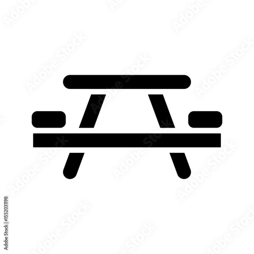 Picnic table outdoor furniture line icon vector. picnic table outdoor furniture sign. black illustration of contour symbol isolated on white background