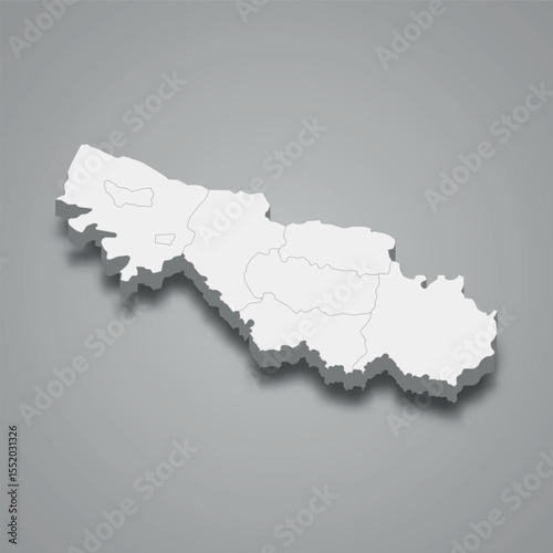 Central Aran 3d isometric map is a economic region of Azerbaijan