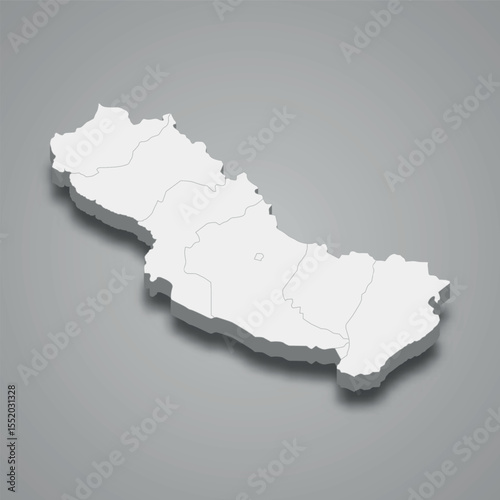 Shaki-Zagatala 3d isometric map is a economic region of Azerbaijan