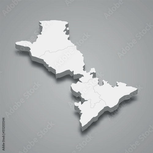 East Zangezur 3d isometric map is a economic region of Azerbaijan