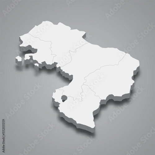 Gazakh-Tovuz 3d isometric map is a economic region of Azerbaijan