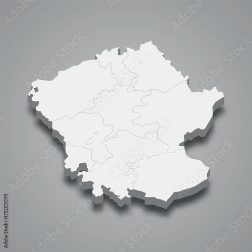 Karabakh 3d isometric map is a economic region of Azerbaijan