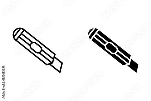 cutter knife icon vector design template in white background