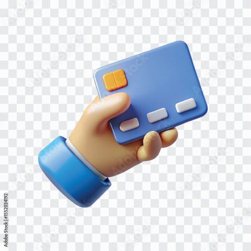 3D Hand Holding Credit Card PNG | Online Payment, Shopping Finance, Banking Icon Illustration