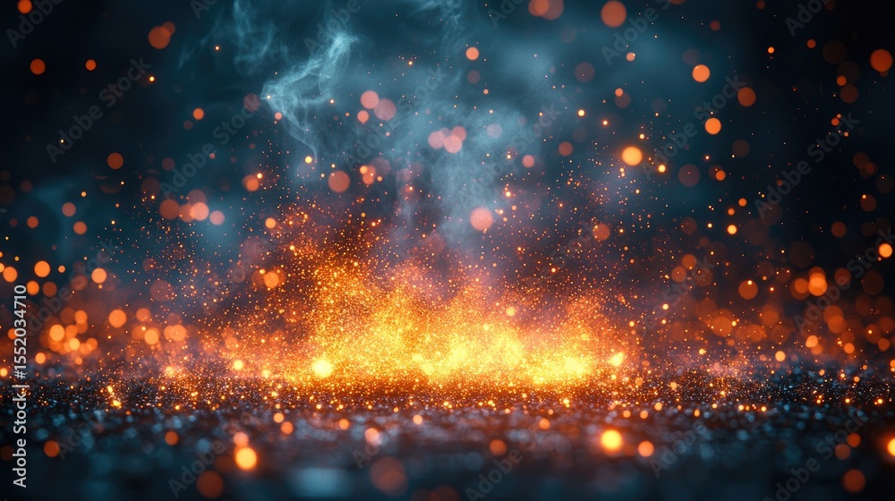 Fototapeta premium Abstract image of sparks and glowing particles.