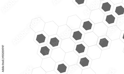 Abstract white and grey hexagon technology geometric pattern concept white background. Use for template, wallpaper, website vector illustration.