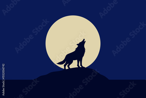 wolf howling at night