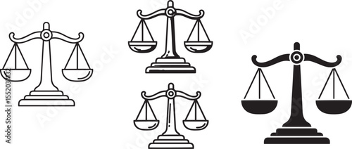 Scales of Justice  Line Art Illustrations and Icons