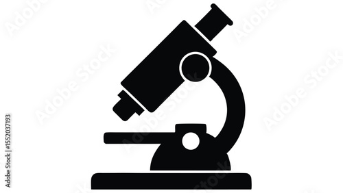 microscope black silhouette vector, microscope icon clip art