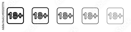 18 plus icon simple vector outline logo