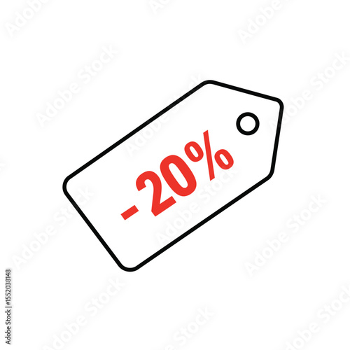 Red sale tag illustration for business discount promotion