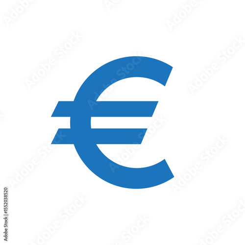 Simple Euro sign for Euro currency. European banking system. Vector illustration. 