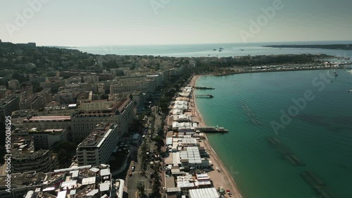 Aerial View of Cannes Lions 2025, Cannes beach and La Croisette