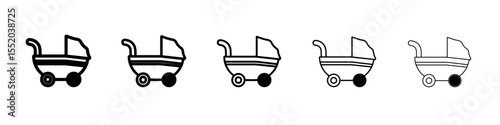baby cart icon simple vector outline logo