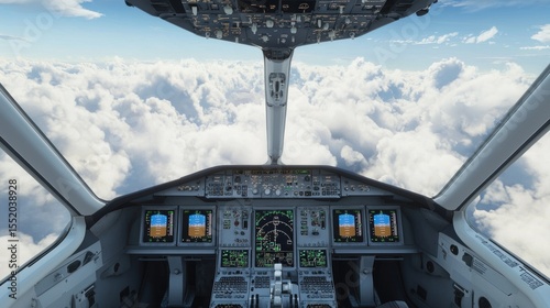 Airplane Cockpit View Above Clouds: A Stunning Aerial Perspective