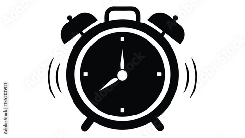Clock Alarm Icon Silhouette Vector Illustration
