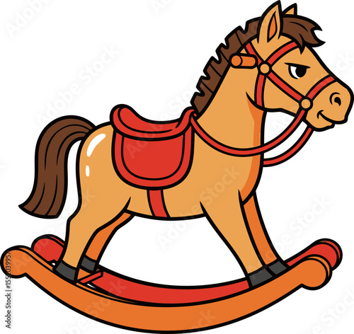 Classic Wooden Rocking Horse Toy for Childrens Playtime and Nostalgic Fun