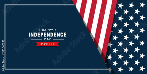happy independence day 4th of July with American flag background Free Vector