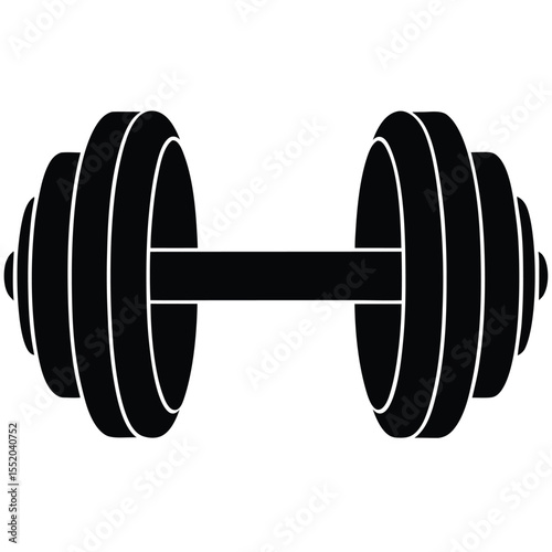 Gym dumbbell vector silhouette art
