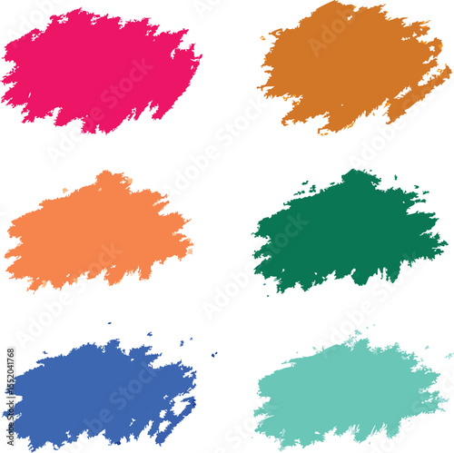 Colorful Brush Strokes Collection Artistic Vector Elements for Creative Design and Visual Appeal with a Variety of Vibrant Colors