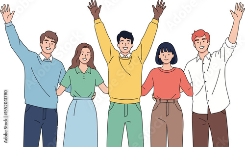 A Diverse Group of Friends Celebrating Together in Solidarity and Unity