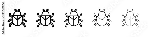 bug icon simple vector outline logo