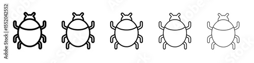 bug icon simple vector outline logo